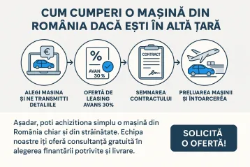 Cum să achiziționezi o mașină în Leasing din România, chiar dacă locuiești în străinătate – Avans minim 15%, perioadă maximă 5 ani